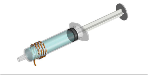 Close up of the temperature probe used in the laboratory test